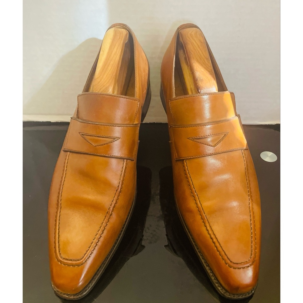 Loding Shoes Whiskey Men’s Leather Loafers Shoes Size 9 M